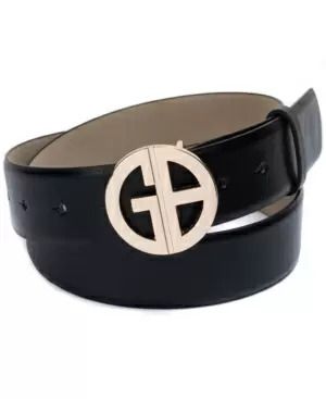 Photo 1 of SIZE MEDIUM - Giani Bernini Women’s Signature-Buckle Panel Belt – Black MEDIUM