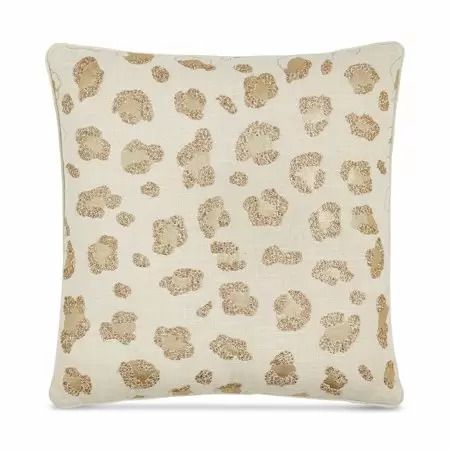Photo 4 of Lacourte 20 x 20 Marnie Decorative Pillow Beige. Glam up your room's decor with the Marnie decorative pillow from Lacourte, featuring hand beaded embroidery - Beaded + Foil - 100% Cotton Shell - Spot clean