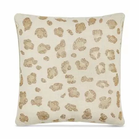 Photo 3 of Lacourte 20 x 20 Marnie Decorative Pillow Beige. Glam up your room's decor with the Marnie decorative pillow from Lacourte, featuring hand beaded embroidery - Beaded + Foil - 100% Cotton Shell - Spot clean