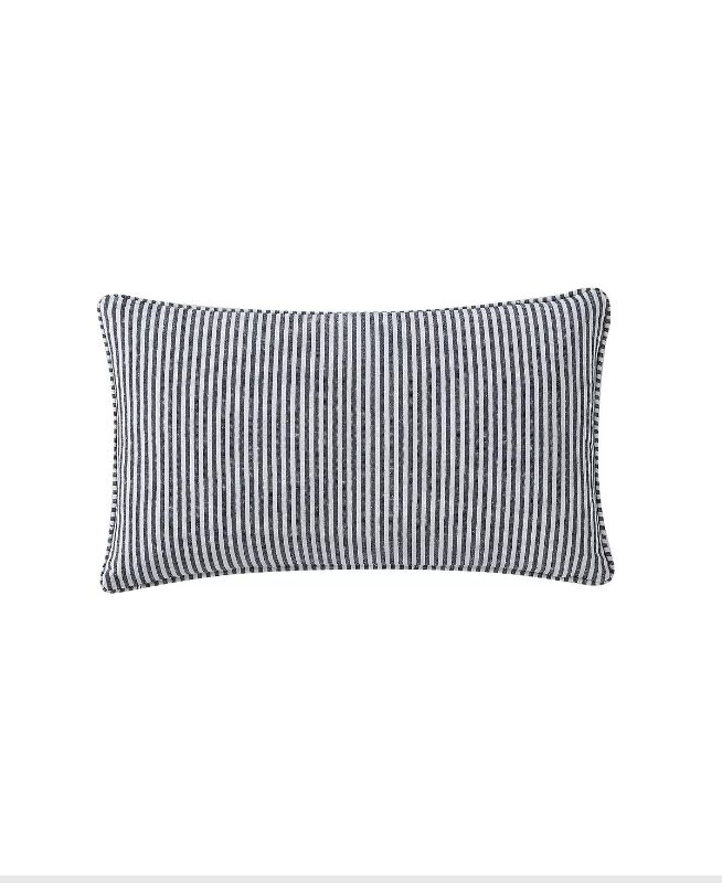 Photo 3 of LACOURTE You'Re Perfect Decorative Pillow, 14" x 24" - Set a loving and romantic mood to any room with this You're Perfect beaded decorative pillow by Lacourte - Cotton Slub - Black & White Pinstripe - Cording + Beading - 100% Cotton Shell 