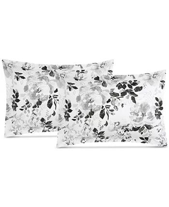 Photo 3 of TWIN / XL TWIN - PEM AMERICA Black and White 2-Pc. Floral-Print Twin Comforter Set, a Macy's Exclusive Style - Give any bedroom a fresh modern feel with the monochromatic grayscale floral-print pattern embellishing this contemporary comforter set.