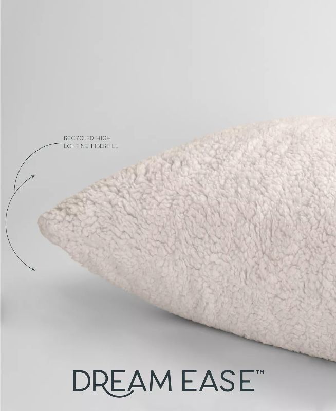 Photo 4 of STANDARD SIZE - DREAMEASE Sherpa Comfort Pillow, Standard/Queen. Sherpa Comfort Pillow, by DreamEase�™. Super soft, huggable comfort. Faux sherpa for cuddling. Ideal for all sleep positions. One pillow - Dimensions: 20" x 28" - Super soft faux sherpa pillo