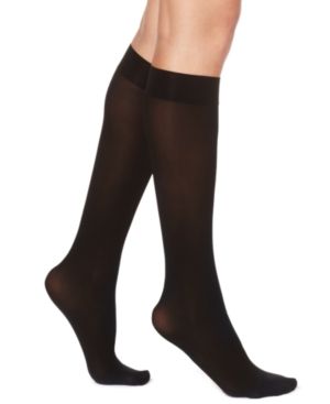 Photo 1 of Hue Flat Knit Knee Socks, Espresso, One Size