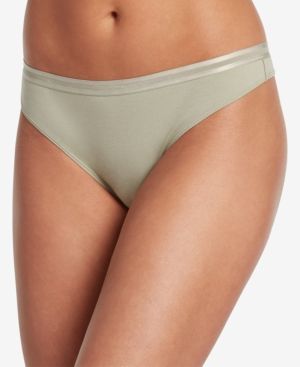 Photo 1 of XL  Jockey Allure Solid Color Luxuriously Soft Cotton Thong Panty Light Linen Green XL