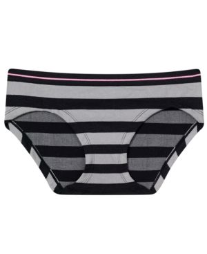 Photo 1 of Jenni by Jennifer Moore Women's Seamless Hipster Panty Black Gray/Black Stripe X