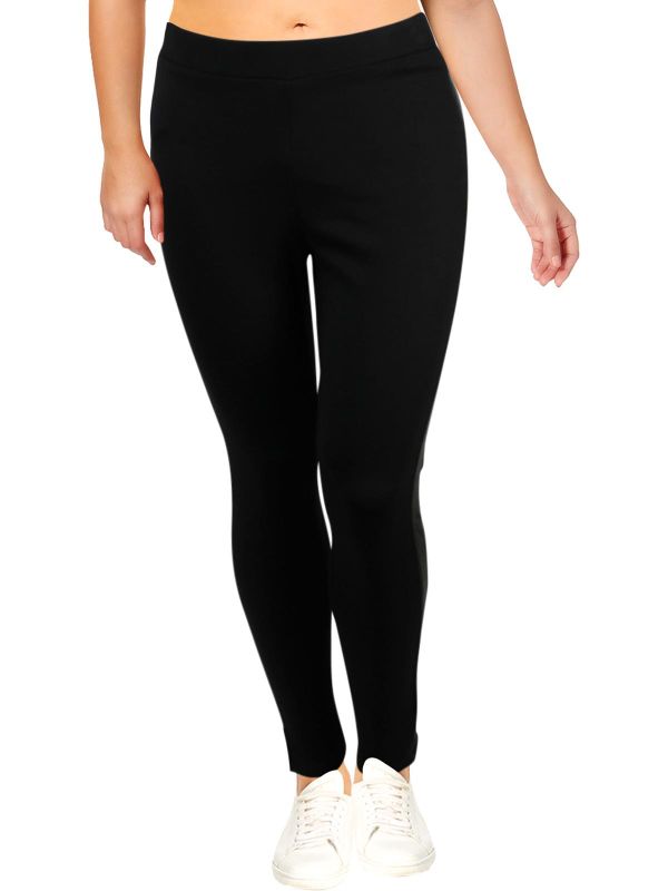 Photo 1 of SIZE 16W - Style Co Plus Size Velour-Trimmed Leggings. 