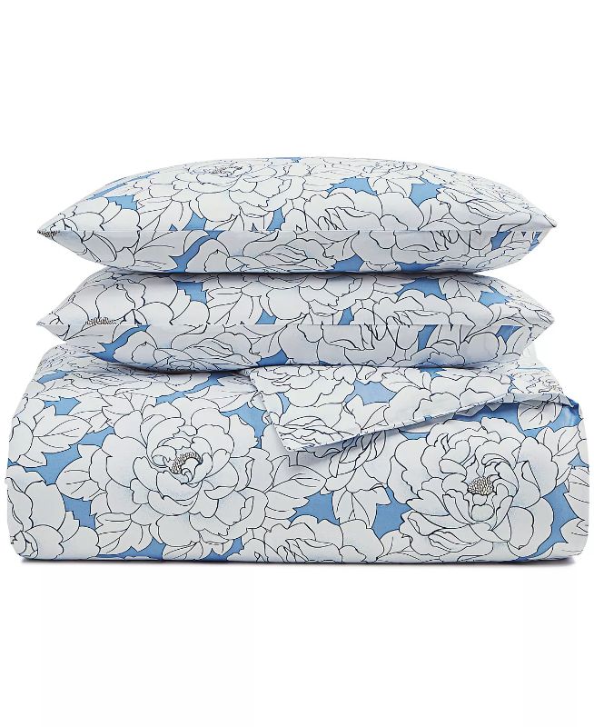Photo 2 of CHARTER CLUB DAMASK DESIGNS - Camellia 3-Pc. Comforter Set, King, Created for Macy's! Revamp your bedroom decor with the Damask Designs Camellia Comforter Set from Charter Club, featuring the smooth touch of cotton sateen and a delightful floral pattern. 