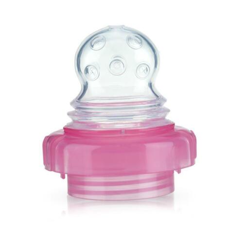 Photo 2 of Nuby E-Z Squee-Z Silicone Squeezable Bottle Feeder with Spoon - BPA Free. The E-Z Squee-Z™ is perfect for the transition to semisolid foods and purees, as well as promoting self-feeding. The squeezable silicone bottle and pressure-sensitive valves in the 
