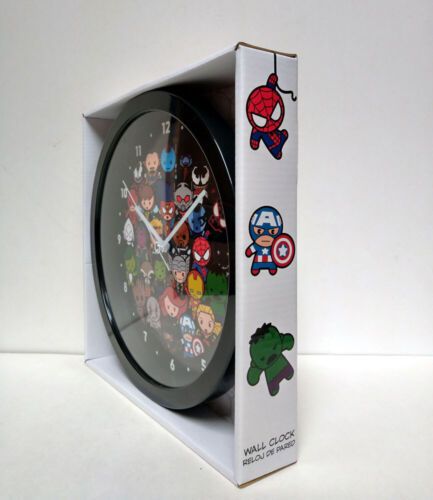 Photo 2 of MARVEL HEROES KAWAII AVENGERS 10" Wall Clock Kids Boys Girl Wall Gift Room Decor. Marvel Avengers Round Wall Clock.
Measures approx. 10 inches. Round wall clock style. Quartz accuracy. Easy wall mount. Age 8+