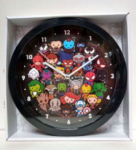 Photo 4 of MARVEL HEROES KAWAII AVENGERS 10" Wall Clock Kids Boys Girl Wall Gift Room Decor. Marvel Avengers Round Wall Clock.
Measures approx. 10 inches. Round wall clock style. Quartz accuracy. Easy wall mount. Age 8+