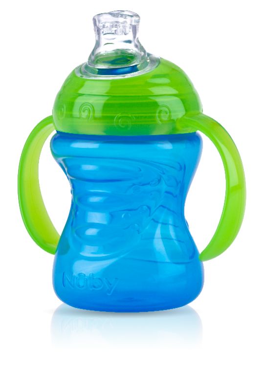 Photo 2 of Nuby Grip N Sip Soft Spout Trainer Sippy Cup -  8-oz 2 Handle Grip N' Sip Super Soft Spout Trainer Cup is perfect for a child's transition to self-feeding and drinking. The durable handles are designed for small hands and are comfortable and easy to hold.