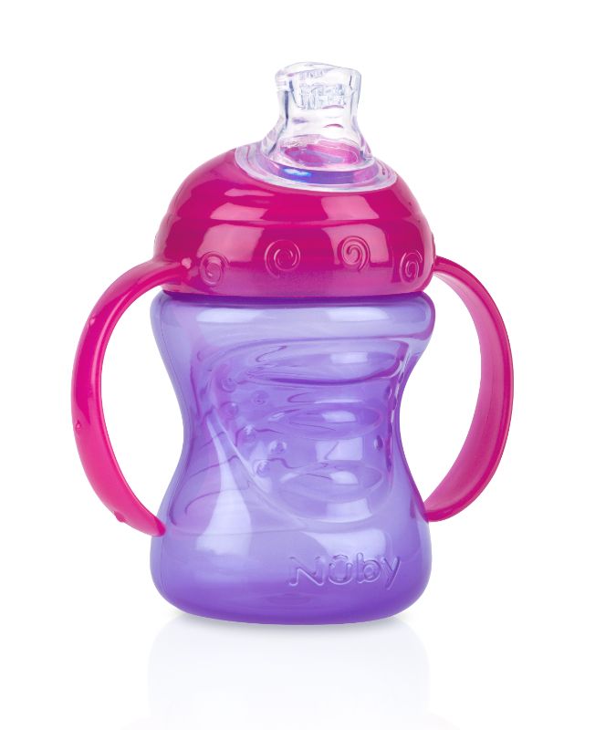 Photo 1 of Nuby Grip N Sip Soft Spout Trainer Sippy Cup -  8-oz 2 Handle Grip N' Sip Super Soft Spout Trainer Cup is perfect for a child's transition to self-feeding and drinking. The durable handles are designed for small hands and are comfortable and easy to hold.