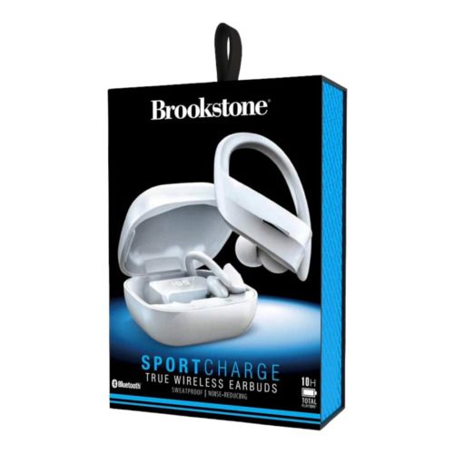 Photo 1 of Brookstone Sport Charge True Wireless Earbuds Sweat-Proof / Noise-Reducing.