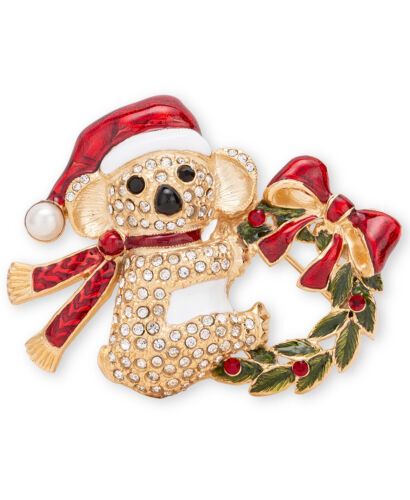 Photo 1 of Macy's Holiday Lane Gold-Tone Pavé & Imitation Pearl Koala Pin