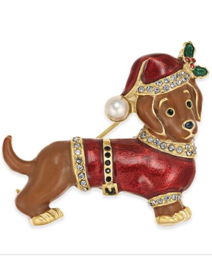 Photo 1 of Macy's Holiday Lane multi color Hot Dog Holiday 1-3/4” Pin Brooch 