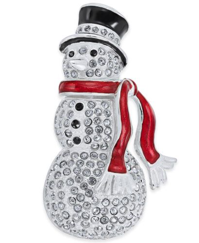 Photo 1 of Macy's Holiday Lane Silver-Tone Pavé Snowman Pin