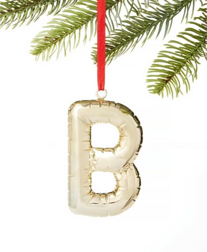 Photo 1 of Holiday Lane gold-tone party balloon-look Initials Ornament Assorted B