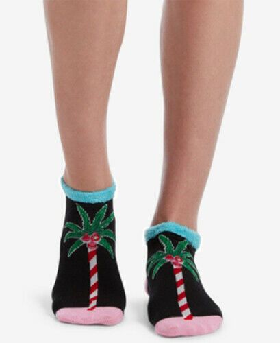 Photo 3 of  Hue Women's 2 Pack Palm Tree Footsie Cozy Socks Boxed Gift Set One Size