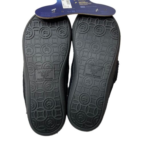 Photo 4 of Size LG 8.5 -9 Isotoner Signature Women’s Popcorn Eco Microterry Slide Slippers with Memory Foam. Plush memory foam and impact-absorbing heel cushion make these slippers the perfect companion to those suffering from foot pain. Plus, they’re made from recy
