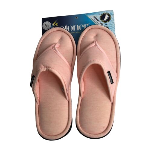 Photo 1 of SIZE LG 8.5 - 9  ISOTONER Jersey Cambell women's thong slippers with Memory Foam. Suitable for all seasons very useful slippers Features; Slip Resistant Padded Cushioned Comfort Memory Foam Breathable Season; Fall Winter Spring Summer Insole Material; Foa