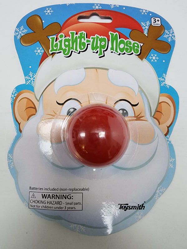 Photo 1 of Light Up Flashing Blinking Rudolph Reindeer Red Clown Nose. Features on/off button for light up action