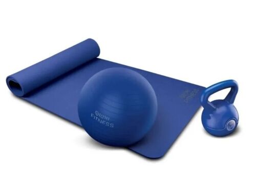 Photo 1 of Lomi 3-in-1 Ultimate Workout Set. Includes: 5 LB kettle bell, Yoga Mat and Stability Ball