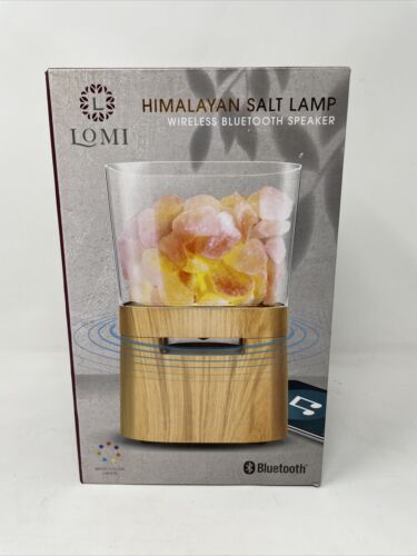 Photo 2 of Lomi Speaker Himalayan Salt Wood Wireless Bluetooth Lamp Speaker - Light