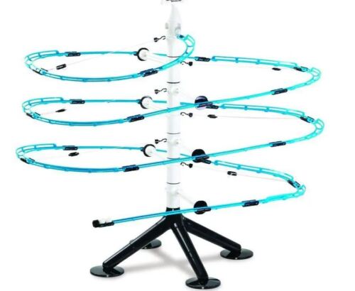 Photo 2 of Discovery MINDBLOWN Suspension Marble Run 113 Piece DIY Action Track System. Build an exciting multi-tiered marble run with over 25 feet of track, then send marbles speeding through a twisting, turning course! It's a fun way to learn about engineering and