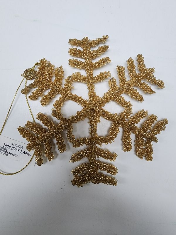 Photo 1 of Macys Holiday Lane Gold 5” Snow Flake Ornament.