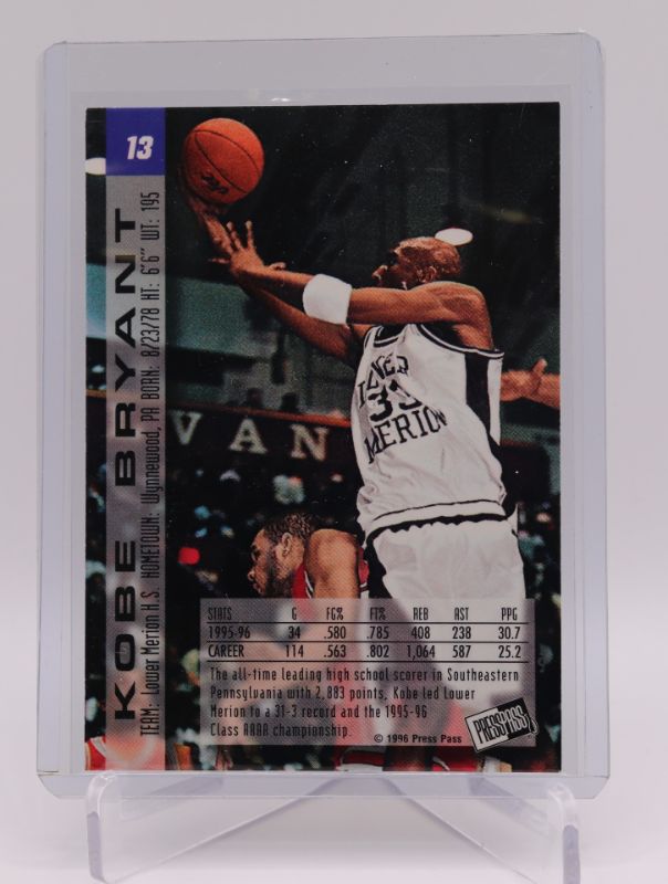 Photo 2 of 1996 Press Pass Kobe Bryant ROOKIE (Mint)