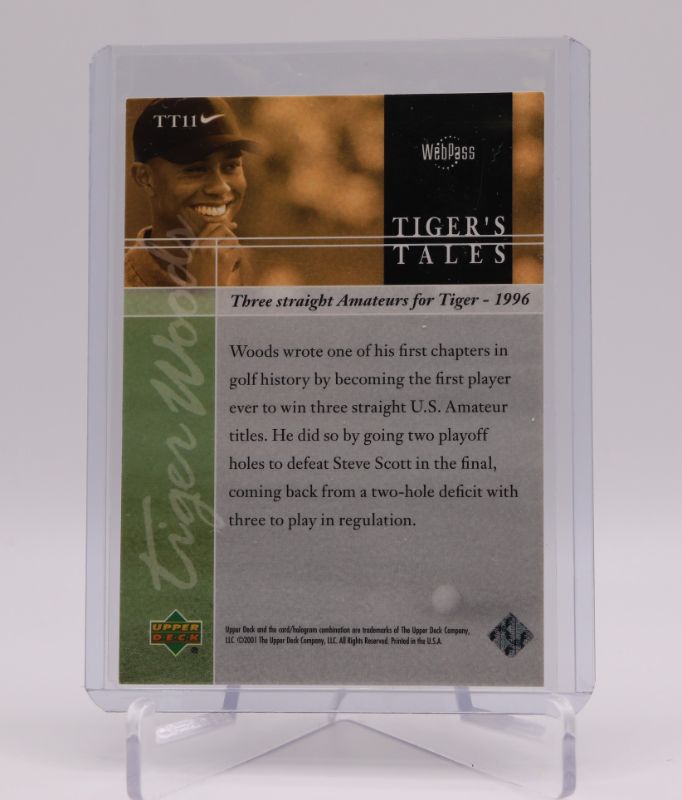 Photo 2 of 2001 Upper Deck Tiger Woods ROOKIE (Mint)
