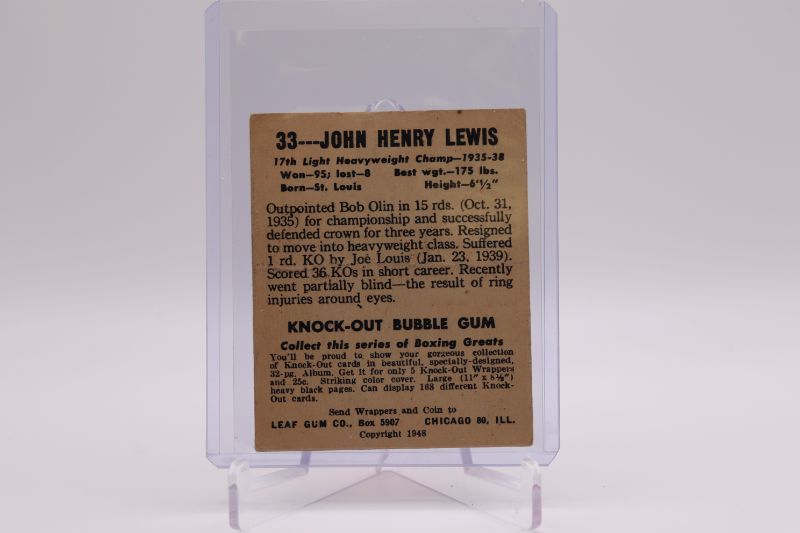 Photo 2 of 1948 Leaf Boxing John Henry Lewis (VG) crease