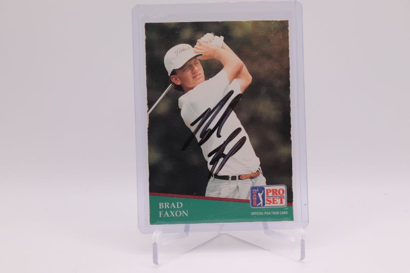 Photo 1 of 1991 Brad Faxon AUTOGRAPHED card 