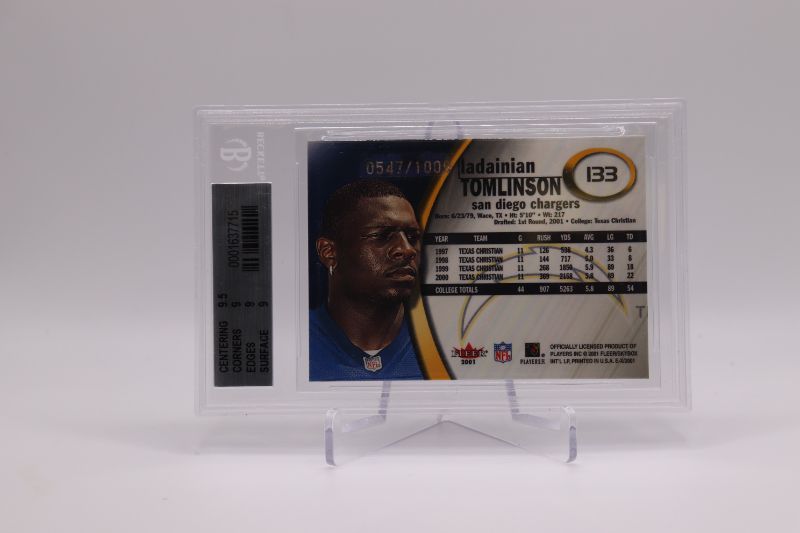 Photo 2 of 2001 EX Ladainian Tomlinson ROOKIE (Graded 9) numbered