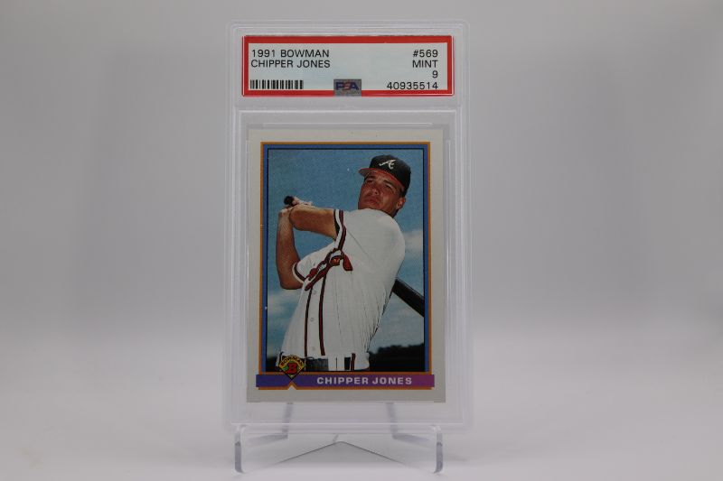 Photo 1 of 1991 Bowman Chipper Jones ROOKIE (Graded 9)