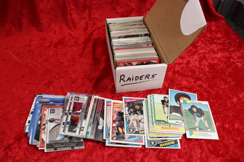 Photo 1 of Box of RAIDERS Football cards 1960’s – Present (400+)