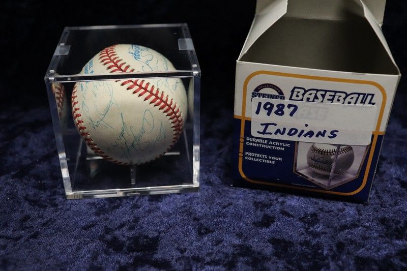 Photo 2 of 1987 Cleveland Indians Team SIGNED ball in cube