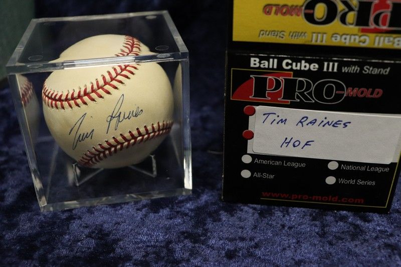 Photo 1 of Tim Raines SIGNED ball in cube