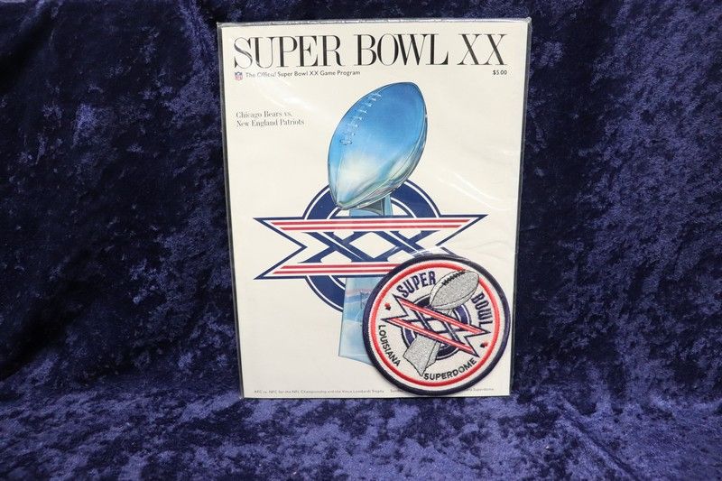 Photo 1 of Super Bowl XX program with Patch