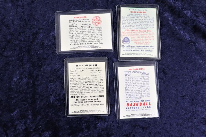 Photo 2 of 4 card lot 2001 Bowman Chrome reprints of 1950’s Baseball Stars