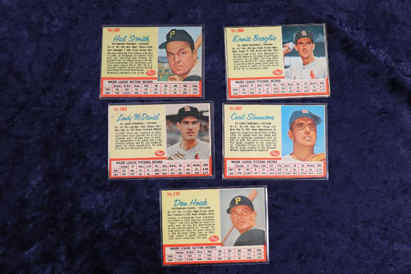 Photo 1 of 5 card lot 1962 Post Baseball cards A