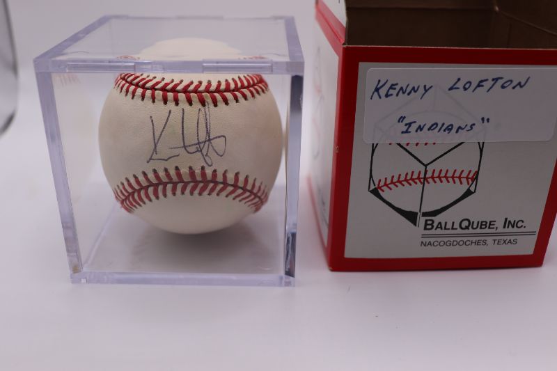 Photo 1 of Kenny Lofton AUTOGRAPHED Ball in cube
