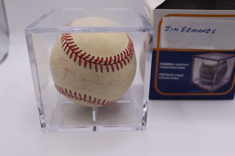 Photo 1 of Jim Edmonds AUTOGRAPHED Ball in cube
