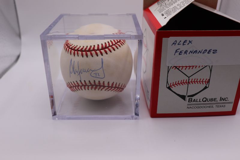 Photo 1 of Alex Fernandez AUTOGRAPHED Ball in cube