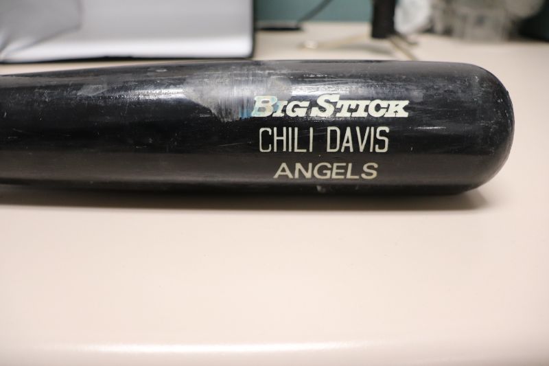 Photo 1 of Chili Davis game used Bat (cracked) Angels