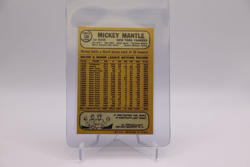 Photo 2 of Mickey Mantle 1968 Topps reprint (Mint)