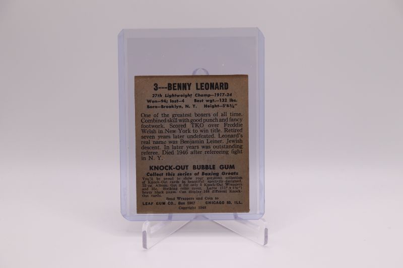 Photo 2 of 1948 Leaf Boxing Benny Leonard (EX+) HOF