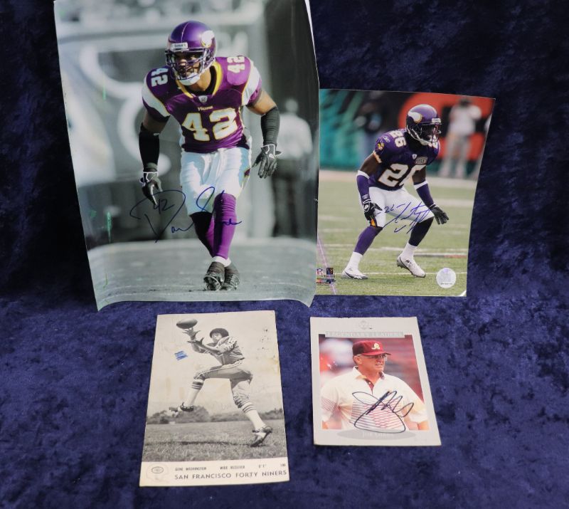 Photo 1 of 4 AUTOGRAPHED NFL photos 5x7, 8x10, 11x14 (condition issues)