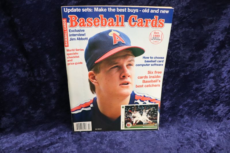 Photo 1 of Jim Abbott cover of 1989 Baseball Cards magazine w/insert cards