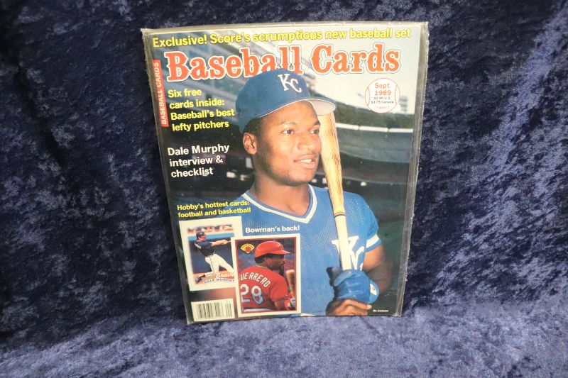 Photo 1 of Bo Jackson cover of 1989 Baseball Cards magazine w/insert cards